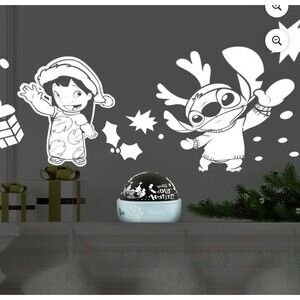 Disney Lilo & Stitch LED ShadowLights Rotating Holiday Scene Projector Lamp NEW